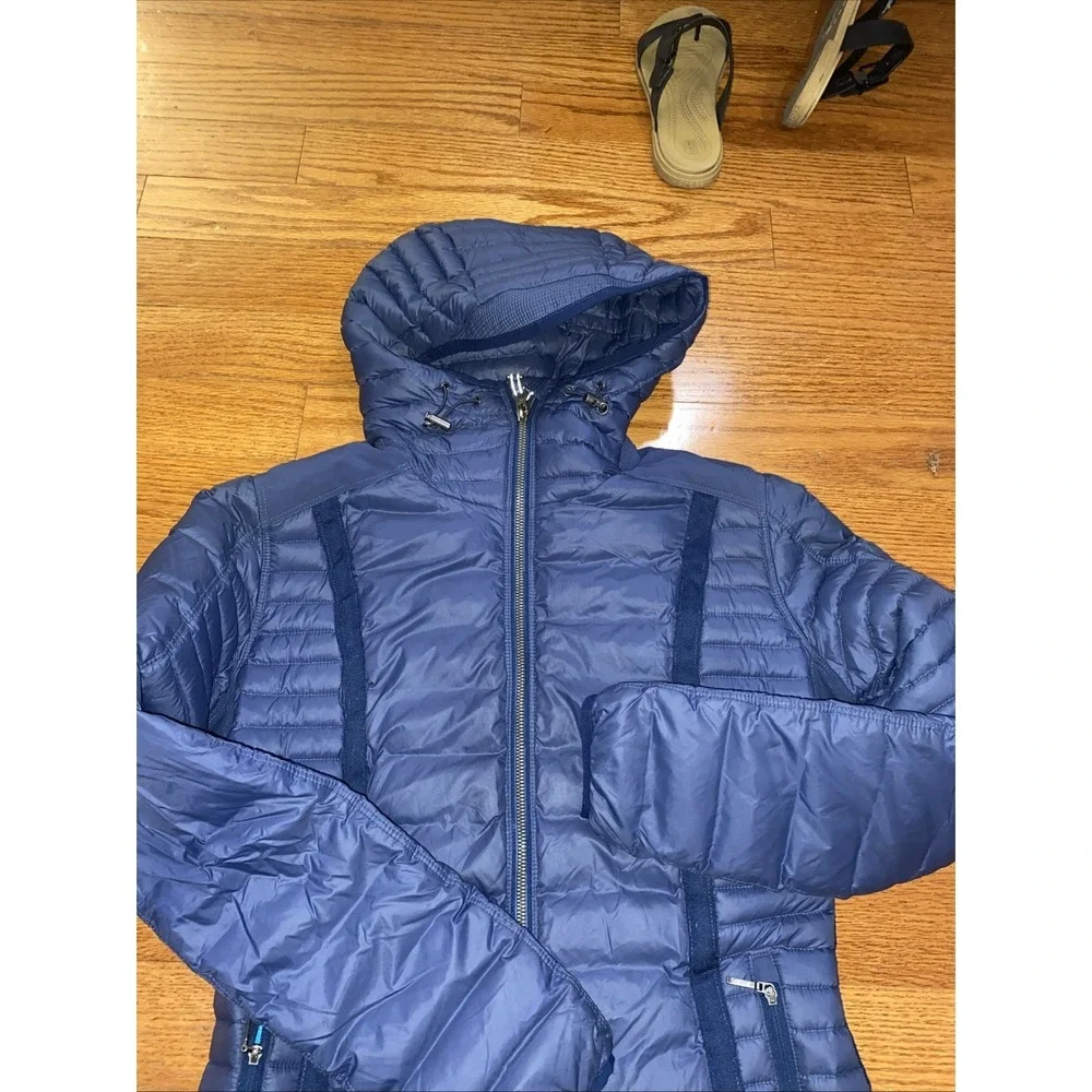 Kuhl Women Spyfire Hoody Down Puffer Jacket Blue Womens Small